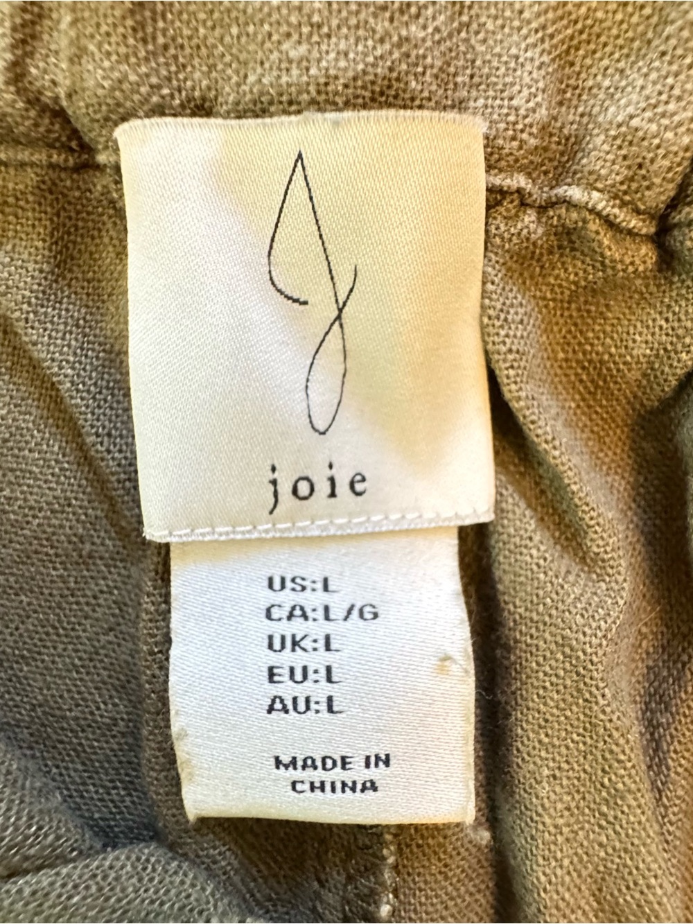 Joie Women's Olive Green Linen-Blend Wide Leg Pants Size Large - Picture 5 of 10